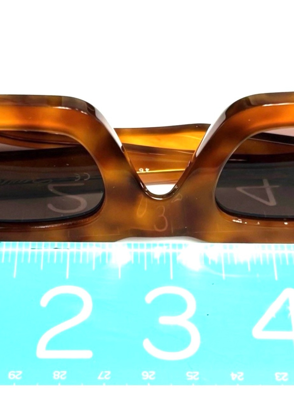 Cherry LA Tortoise Amber Rectangular Sunglasses with Green Lenses - Picture 11 of 15